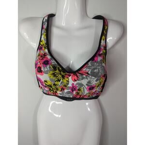 PINK Victoria's Secret Floral Racerback Underwired Sports Bra Workout Size 34D